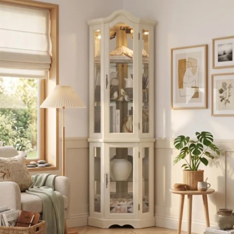 Storage & Organization - Hoekvitrine voor bar en drankopslag, verlichte