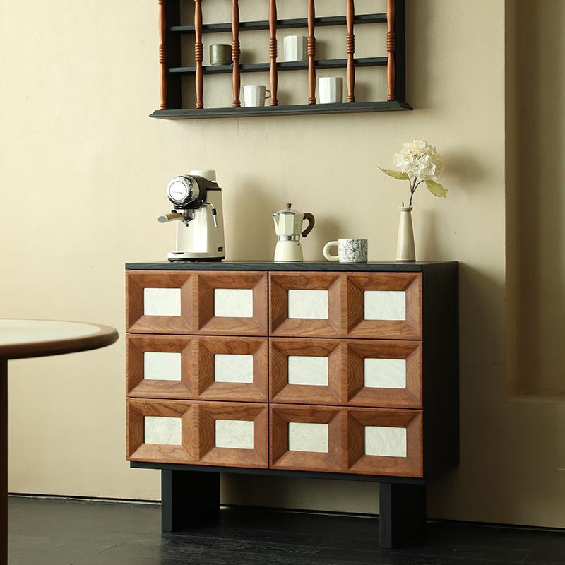 Storage & Organization - Middeleeuwse kast met zes laden, massief