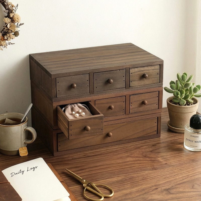 Storage & Organization - Houten opbergdoos voor op het bureau,
