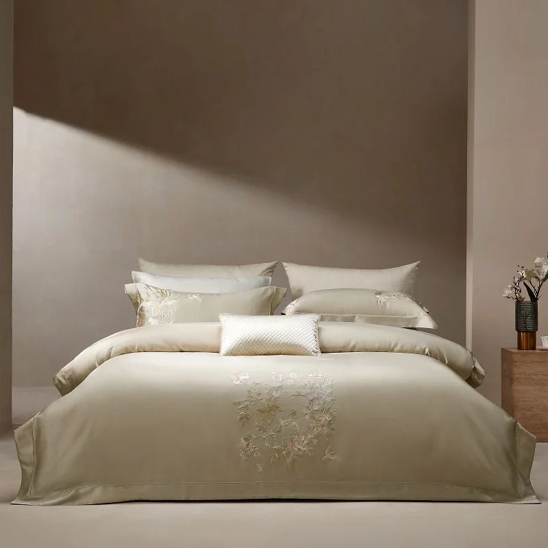 Aesthetic Floral Duvet Cover - Hoge Precisie Brokaat Lyocell Katoen Bloemen