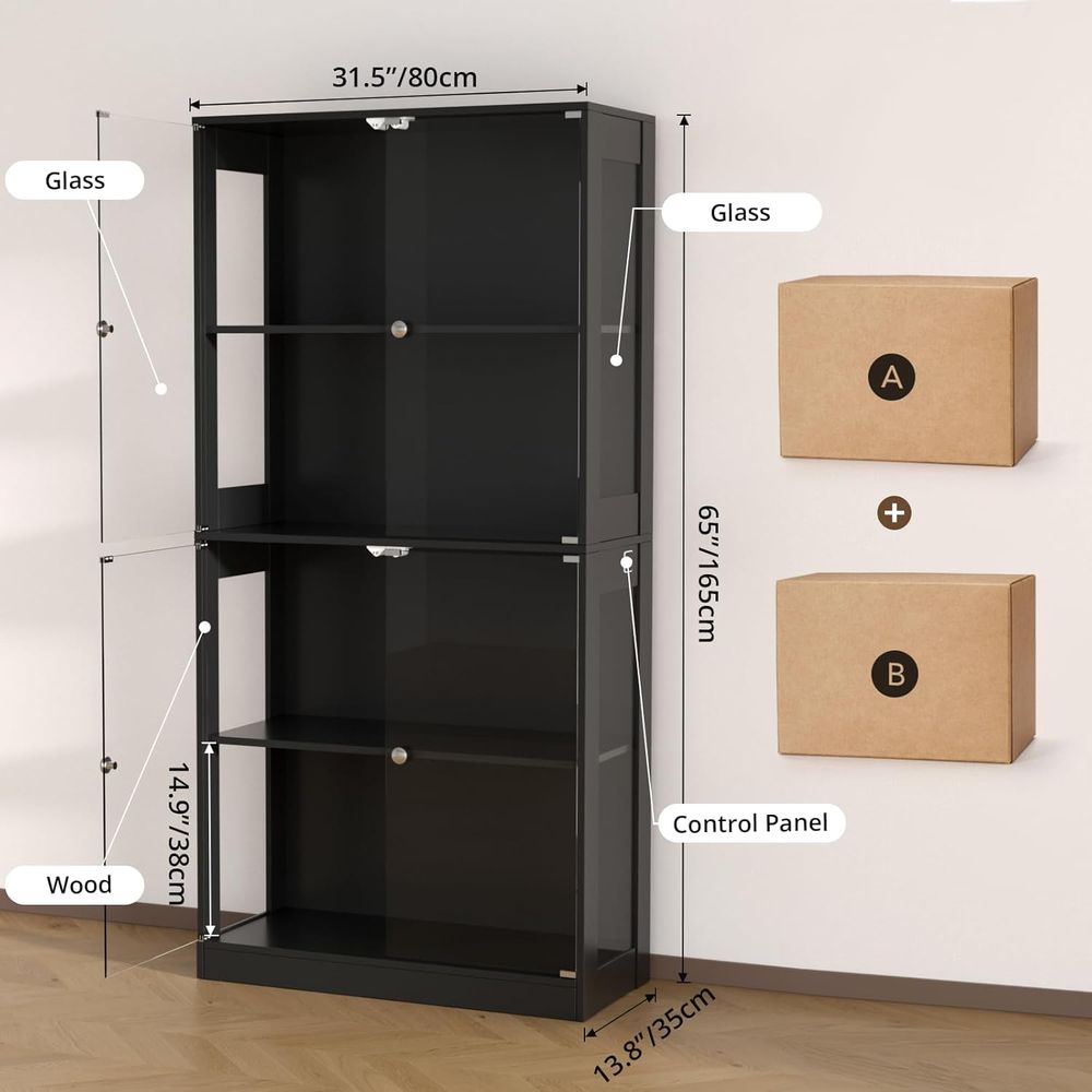 65 glazen vitrinekast, 4-laags - Storage & Organization recensie en prijs