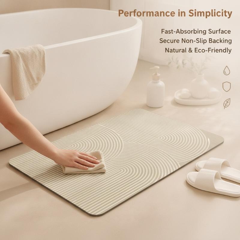 Beige gestreepte diatomiet bad - Quick Dry Diatomite Bath Mat recensie en prijs