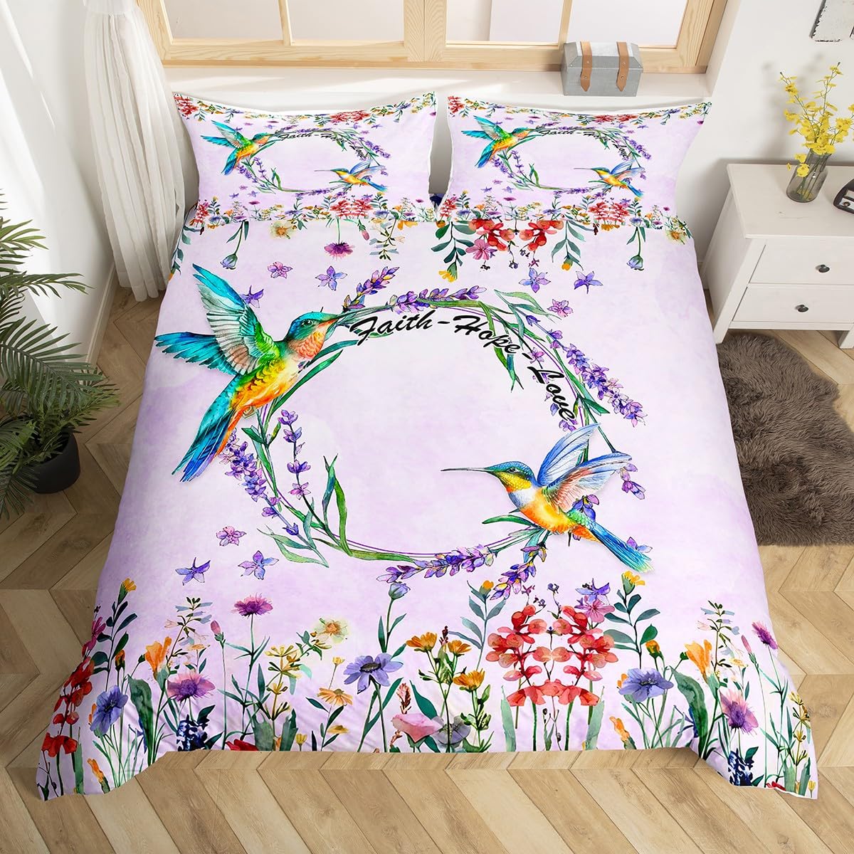 Kolibrie beddengoedset Luxe bl - Aesthetic Floral Duvet Cover recensie en prijs