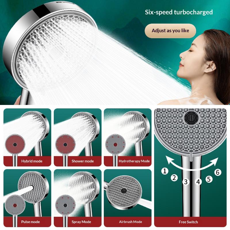 Nieuwe 6 standen verstelbare h - High Pressure Shower Head Handheld recensie en prijs