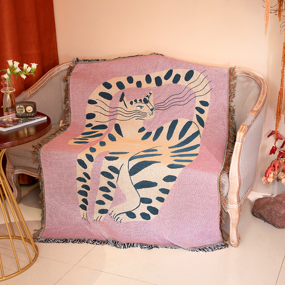Boho abstracte kat jacquard de - Boho Throw Blanket Fringe recensie en prijs
