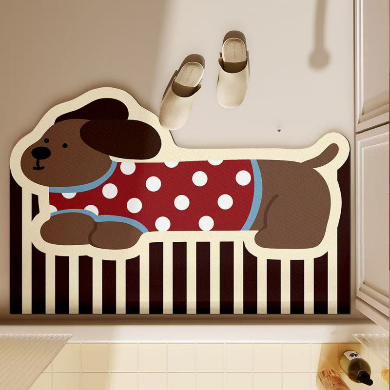 Schattige teckel hondenbadmat, - Quick Dry Diatomite Bath Mat recensie en prijs