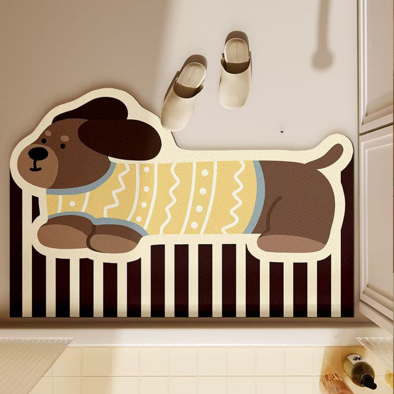 Schattige teckel hondenbadmat, - Quick Dry Diatomite Bath Mat recensie en prijs