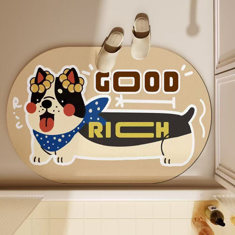 Schattige teckel hondenbadmat, - Quick Dry Diatomite Bath Mat recensie en prijs