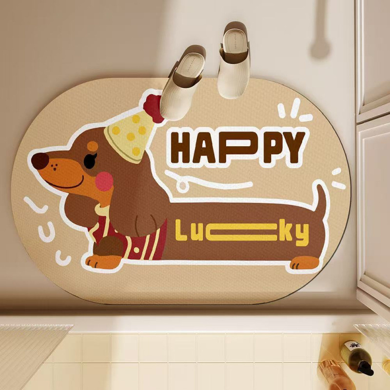 Schattige teckel hondenbadmat, - Quick Dry Diatomite Bath Mat recensie en prijs
