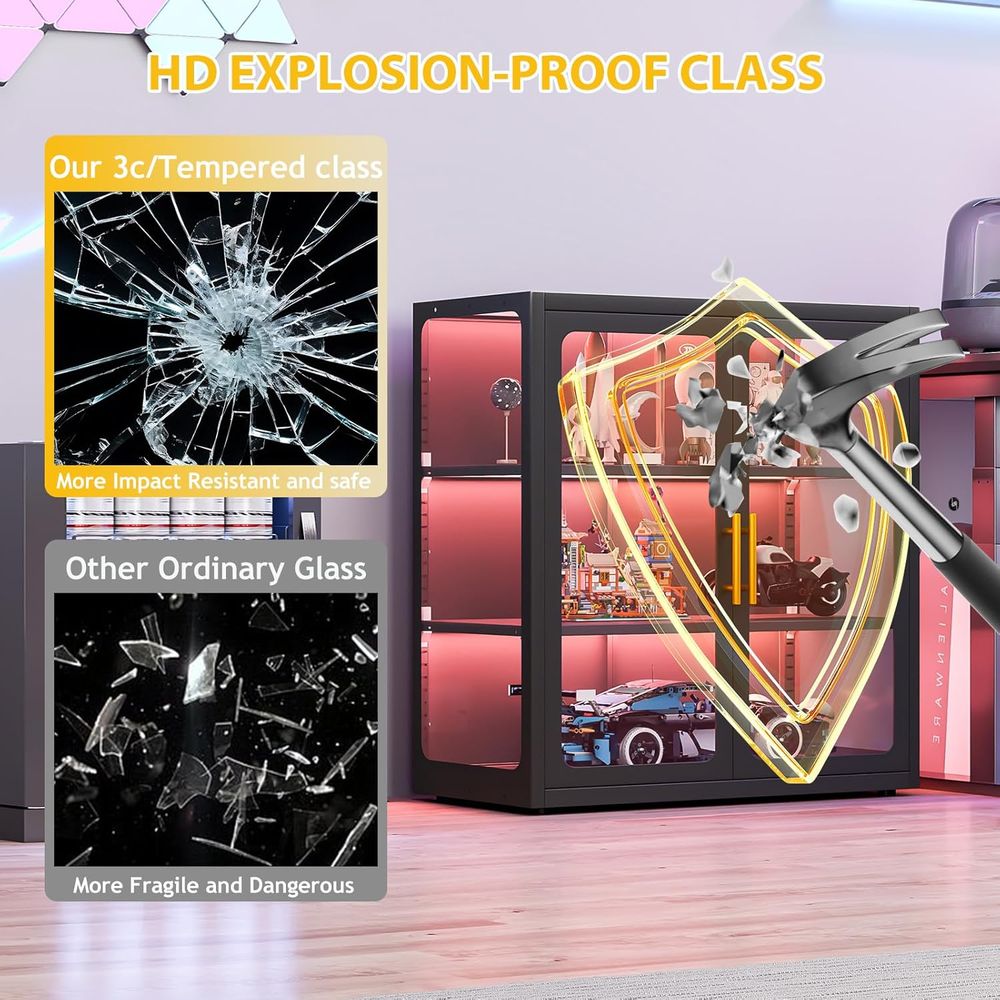 34 cm hoge glazen vitrinekast  - Lighting recensie en prijs