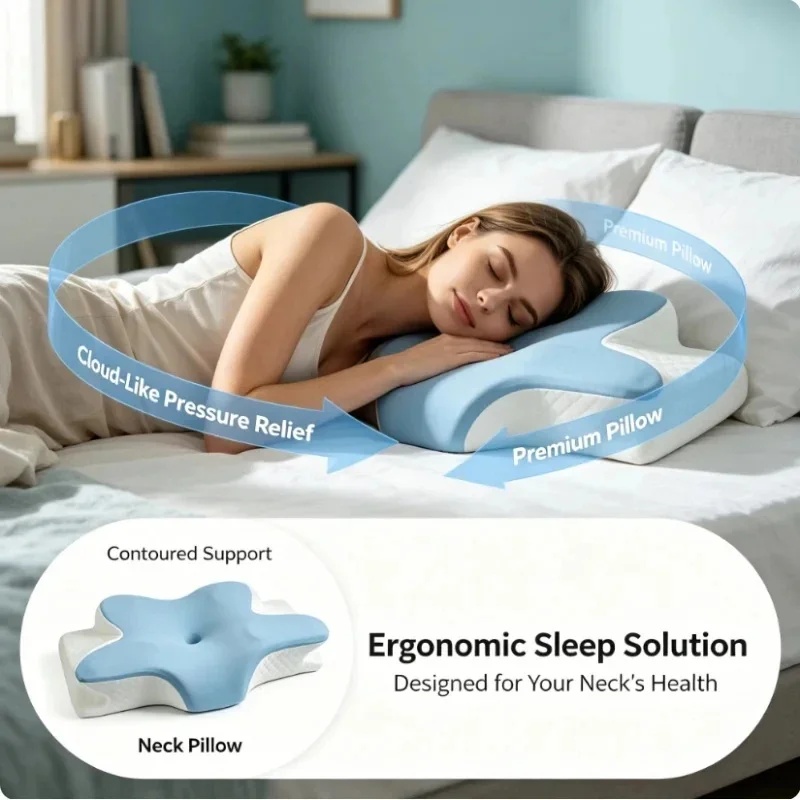 Ademend, verkoelend traagschui - Memory Foam Orthopedic Pillow Neck Pain recensie en prijs